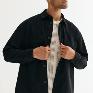 เสื้อเชิ้ตโอเวอร์ไซส์ผ้าทวิลทรงสบาย